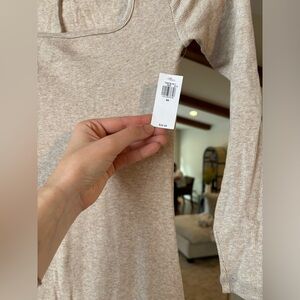 Old navy sand/oatmeal long ribbed cotton dress